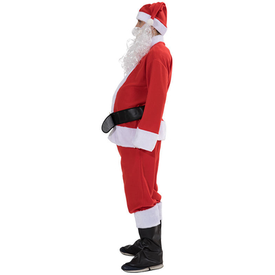Polyester Luxury Velvet Santa Suit Adult Costume For Christmas Decoration