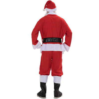 Polyester Luxury Velvet Santa Suit Adult Costume For Christmas Decoration