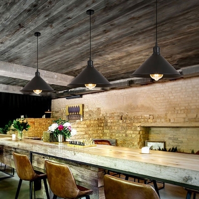 Industrial bar dining room kitchen home chandelier pendant light e27 black metal shade modern nordic pendant lamp