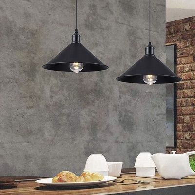 Industrial bar dining room kitchen home chandelier pendant light e27 black metal shade modern nordic pendant lamp