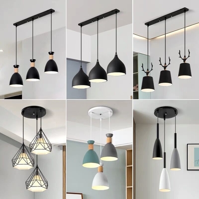 Nordic Three Head Restaurant Chandelier Modern Simple Creative Macaron Bar Table Lamp Chandelier