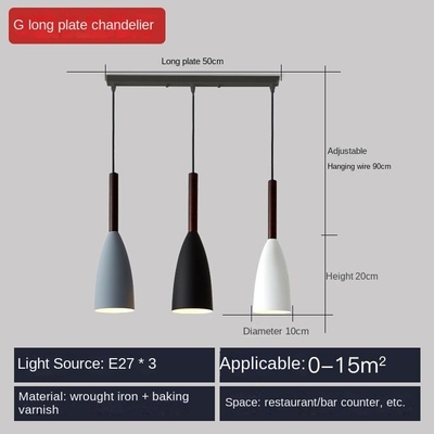 Nordic Three Head Restaurant Chandelier Modern Simple Creative Macaron Bar Table Lamp Chandelier