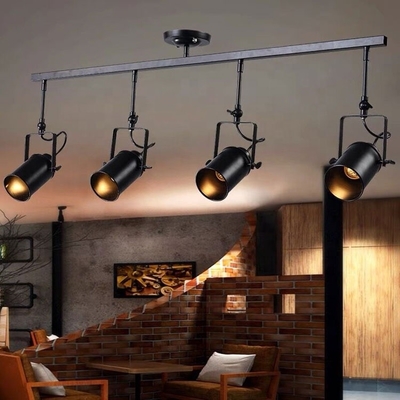 Retro American Track Light Chandelier Home Decorative Spotlight Living Room E27 Ceiling Lighting Pendant