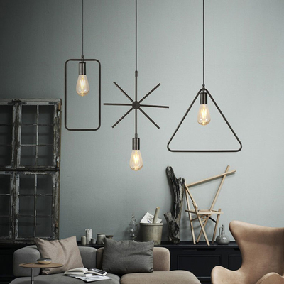 Modern Design Retro Iron Hanging Light Loft Industrial Pendant Lamp For Restaurant