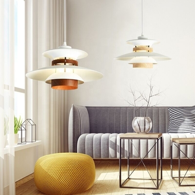 Modern Aluminum Metal Pendant Lamp Nordic Indoor Decorative White Light Chandelier
