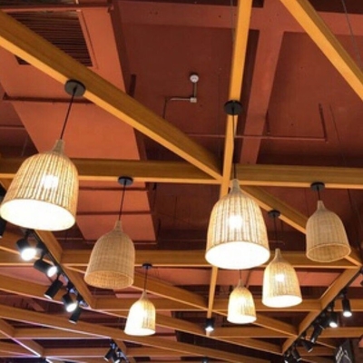 600mm Bamboo Lantern Fixture Rattan Pendant Light Lampshade Bedroom Restaurant Big Chandelier