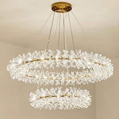 Modern Ceiling Nordic Crystal Lighting 60CM Circle Rings G4 LED Chandelier