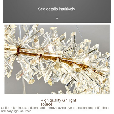 Modern Ceiling Nordic Crystal Lighting 60CM Circle Rings G4 LED Chandelier