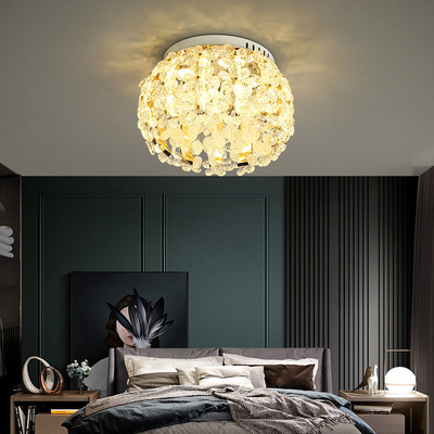 Modern Lustres Round Crystal Ceiling Lights Living Room Bedroom Suspended Ceiling Lamp