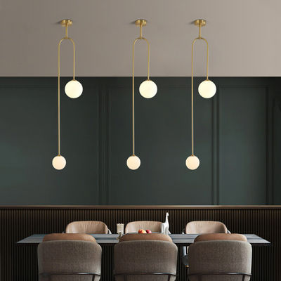 Contemporary dining room luxury copper lighting glass pendant lamp modern chandelier