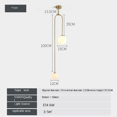 Contemporary dining room luxury copper lighting glass pendant lamp modern chandelier