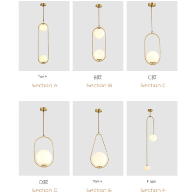 Contemporary dining room luxury copper lighting glass pendant lamp modern chandelier