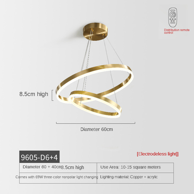 large copper lighting hotel luxury post modern antique brass ceiling pendant lights With remote control