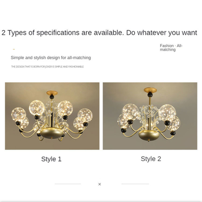 Indoor Decorative Living Room 8 ball Led Chandeliers glass Pendant Light