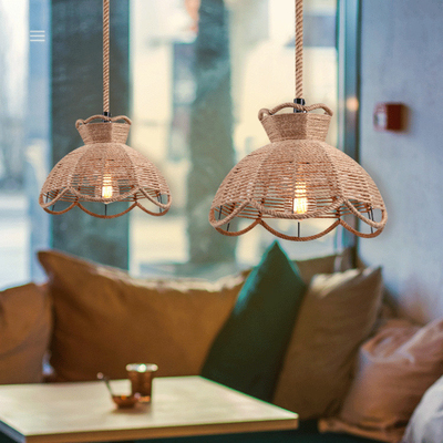 American Country Bar Cafe Restaurant Vintage Loft Light Hemp Rope Chandelier