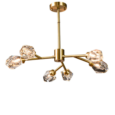 Luxury brass home decoration golden Nordic K9 crystal modern chandelier LED crystal chandelier
