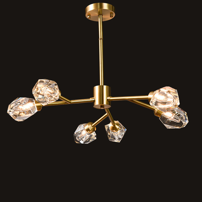 Luxury brass home decoration golden Nordic K9 crystal modern chandelier LED crystal chandelier