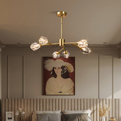 Luxury brass home decoration golden Nordic K9 crystal modern chandelier LED crystal chandelier