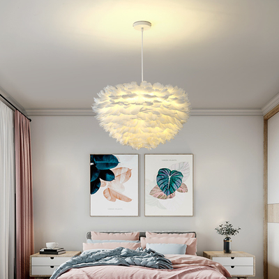 Bedroom chandelier warm romantic creative princess lighting Feather chandelier