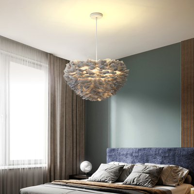 Bedroom chandelier warm romantic creative princess lighting Feather chandelier