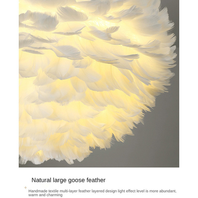 Bedroom chandelier warm romantic creative princess lighting Feather chandelier