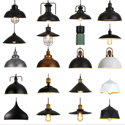 Lamps wholesale American retro industrial style restaurant bar cafe black wrought iron chandelier
