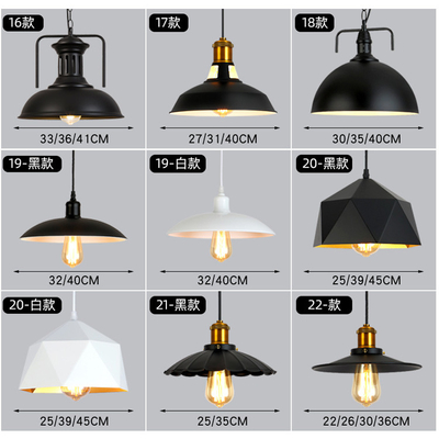 Lamps wholesale American retro industrial style restaurant bar cafe black wrought iron chandelier