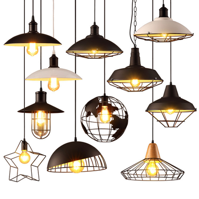 Wholesale retro black metal chandelier industrial bar loft industrial cafe restaurant wrought iron Light