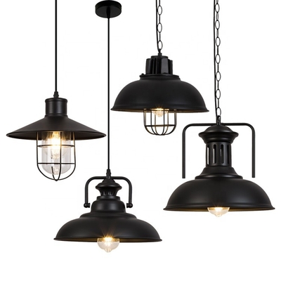 Hot Sales Factory Wholesale Vintage Retro Lighting Black Metal Material Iron Lighting Chandelier