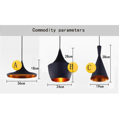 pendant lamps Black Color Art aluminum Cafe Bar Industrial Creative Retro Chandelier Pendant Light
