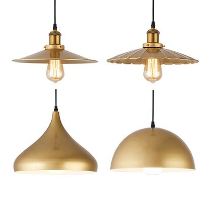 Vintage Round Shaped Chandelier Golden Iron Industrial Loft Drop Light Chandelier For Restaurant Bar Home