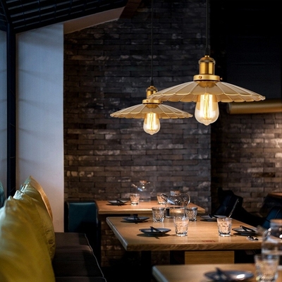 Vintage Round Shaped Chandelier Golden Iron Industrial Loft Drop Light Chandelier For Restaurant Bar Home