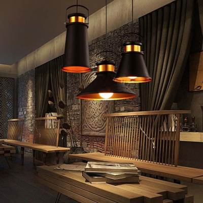 Industrial Style Aluminum Vintage Retro Ceiling Chandelier Black /Gold Led Chandelier For Restaurant Bar Lighting