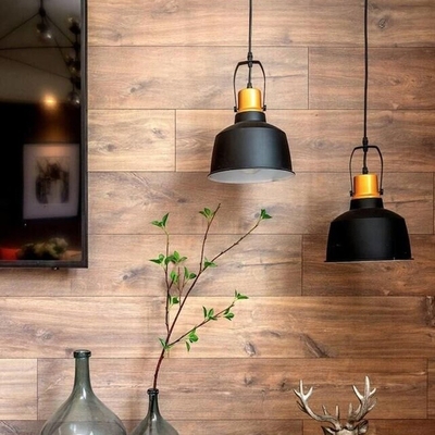 2021 Industrial 12W Aluminum Vintage Retro Ceiling Chandelier Black Led Hanging Light For Restaurant Bar Lighting