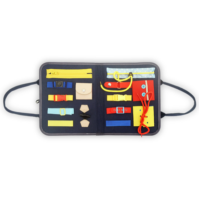 Felt Busy Board Montessori Toys for Toddler, Montessori Educational Busy playboard with latches