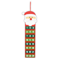 Felt Christmas Santa Advent Calendar With 24 Pockets Wall Hanging Countdown