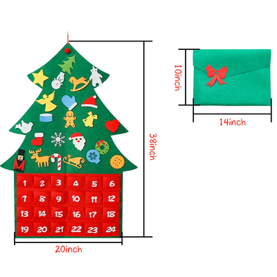 DIY Felt Christmas Tree Advent Calendar Decorations With Pockets Kids Gifts 24 Ornaments