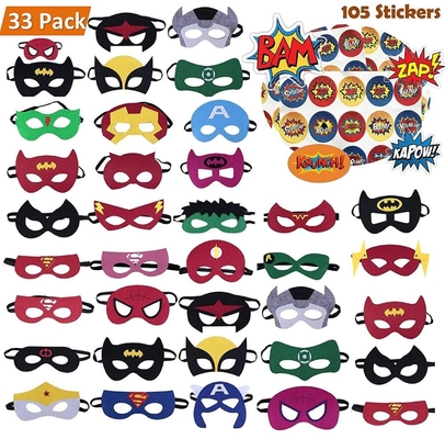 Custom Felt Superhero Party Masks For Children Aged 3+