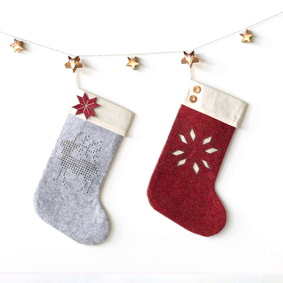 Felt Grey Christmas Stocking Craft Bulk Candy Bag Craft
