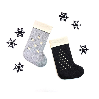 Felt Grey Christmas Stocking Craft Bulk Candy Bag Craft