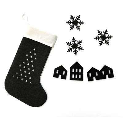 Felt Grey Christmas Stocking Craft Bulk Candy Bag Craft