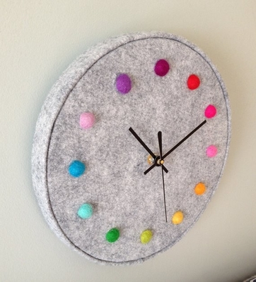 Felt Round Laser Logo Large Wall Clocks Home Decoration Products 12mm Sheet
