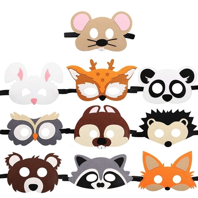 Promotional Cheap Party Animal Felt Halloween Masks For Kids