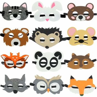 Promotional Cheap Party Animal Felt Halloween Masks For Kids