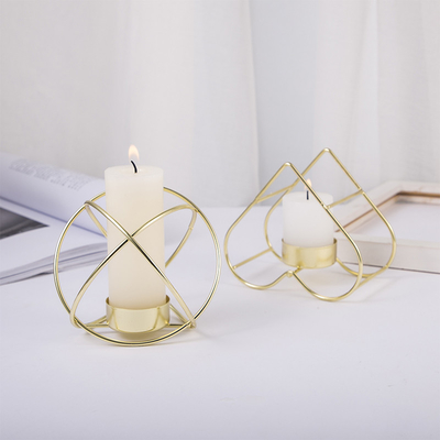 Wholesale candle holder gold Golden lantern shape candle stand wedding candlestick