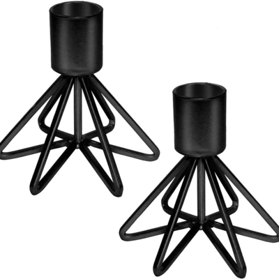 Creative Modeling Black Candlestick Table Decorations Metal Candle Holder