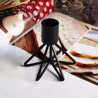 Creative Modeling Black Candlestick Table Decorations Metal Candle Holder