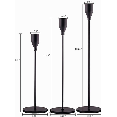 Metal Black Simple Modern Taper Candlestick Holders Wedding Bar Party Decor Candle Holders