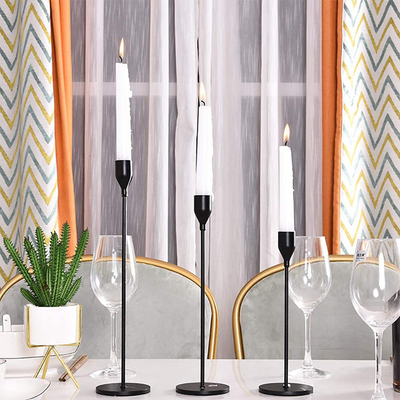 Metal Black Simple Modern Taper Candlestick Holders Wedding Bar Party Decor Candle Holders