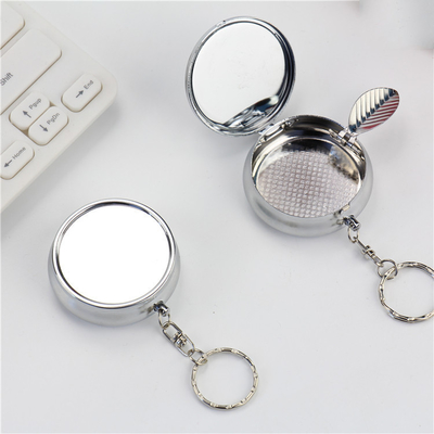 Portable Custom Round Ashtray Keychain Creative Stainless Steel